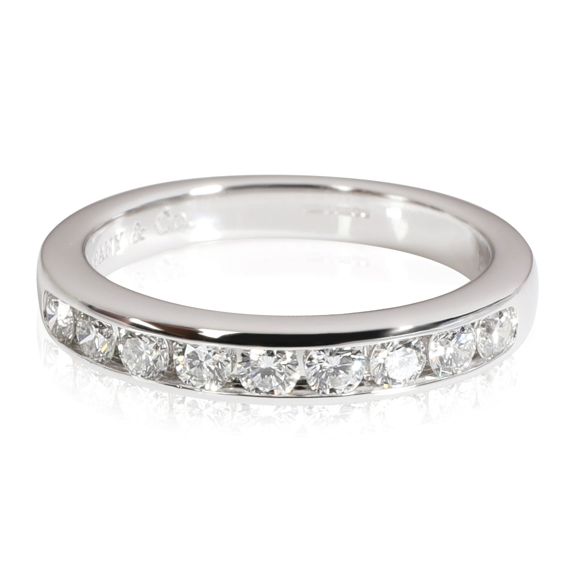 Channel Set Diamond Wedding Band in Platinum 0.35 CTW