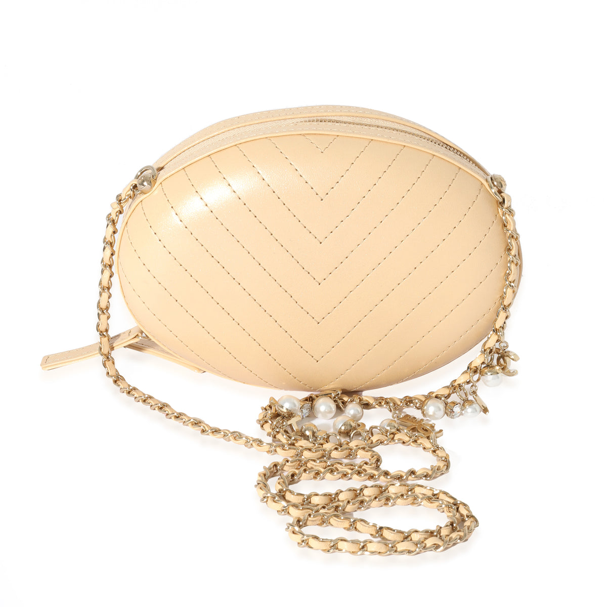 Chanel Beige Chevron Leather City Evening Box Bag Handbag pv