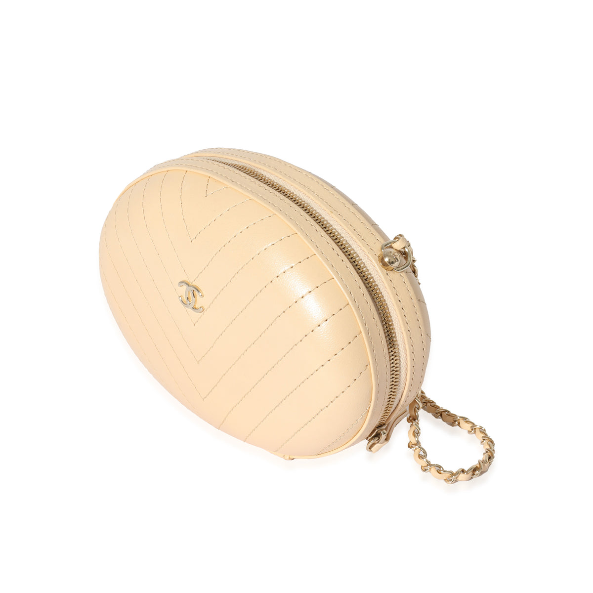 Chanel Beige Chevron Leather City Evening Box Bag Handbag sv