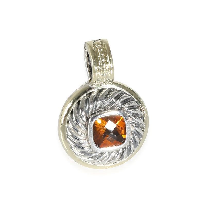 Cookie Citrine Enhancer Pendant in 14k Yellow Gold/Sterling Silver