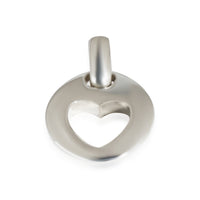 Vintage Stencil Cutout Heart Charm Pendant in Sterling Silver