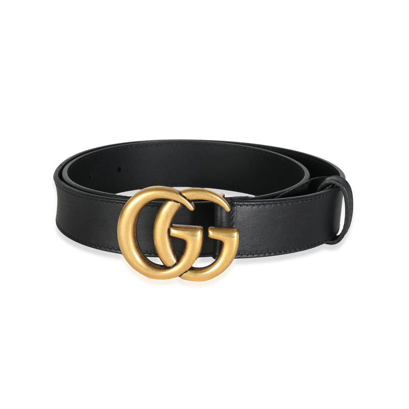 Gucci Black Calfskin Double G Belt 80/32