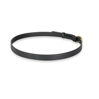 Gucci Black Leather Thin GG Marmont Shiny Buckle Belt 95/38