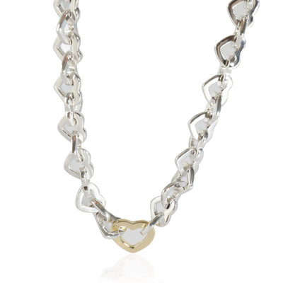 Heart Link Necklace in 18k Yellow Gold/Sterling Silver