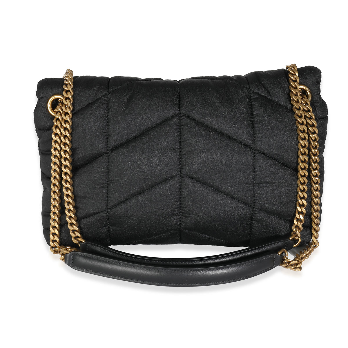 Black Quilted Nylon Small Lou Puffer Chain Bag