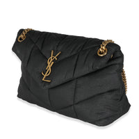 Black Quilted Nylon Small Lou Puffer Chain Bag