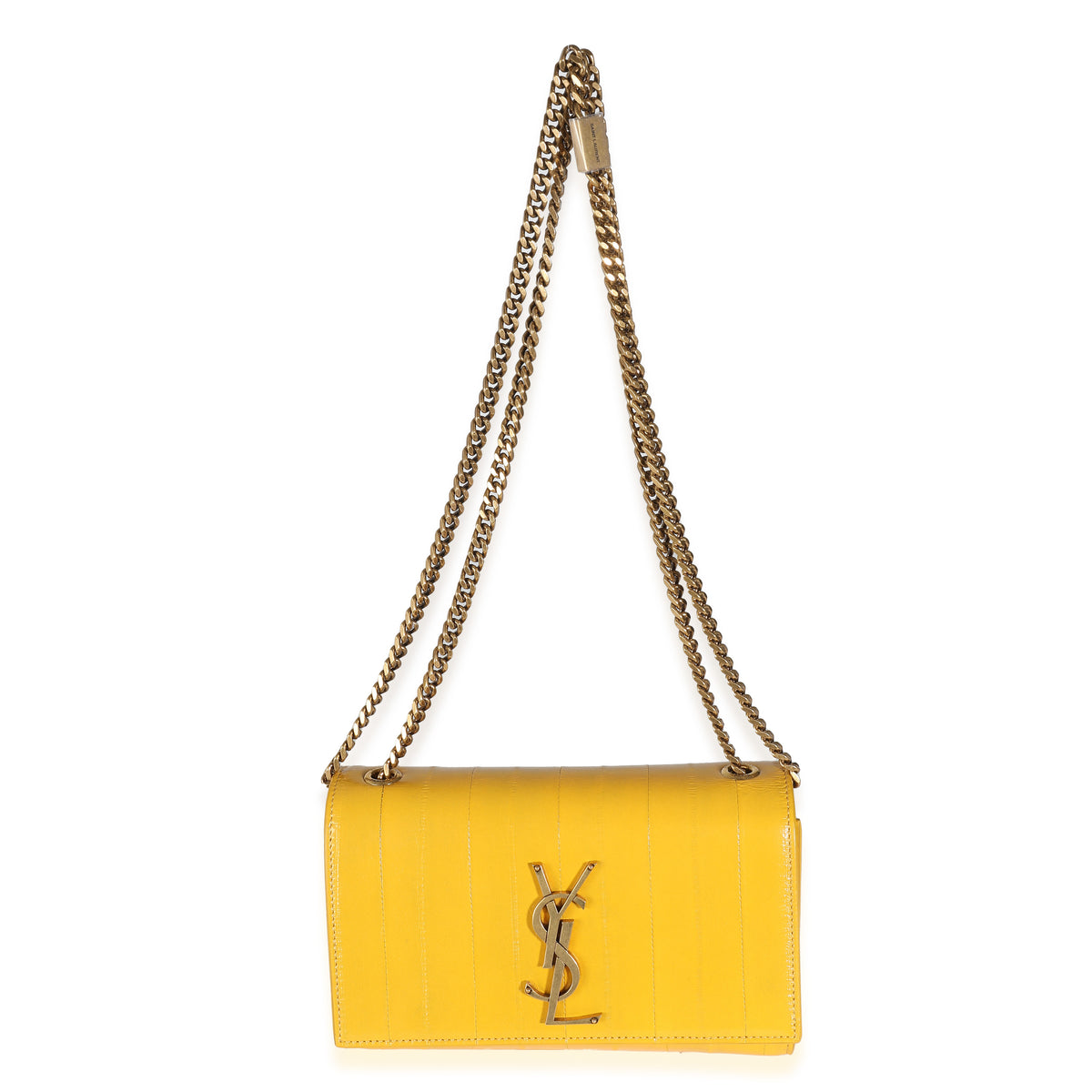 Mimosa Yellow Eel Skin Small Kate Chain Bag