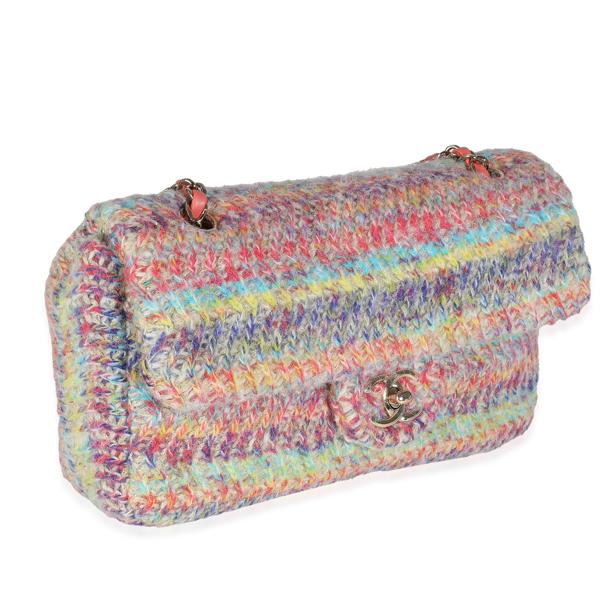 Chanel Multicolor Knit CC Chain Flap Bag
