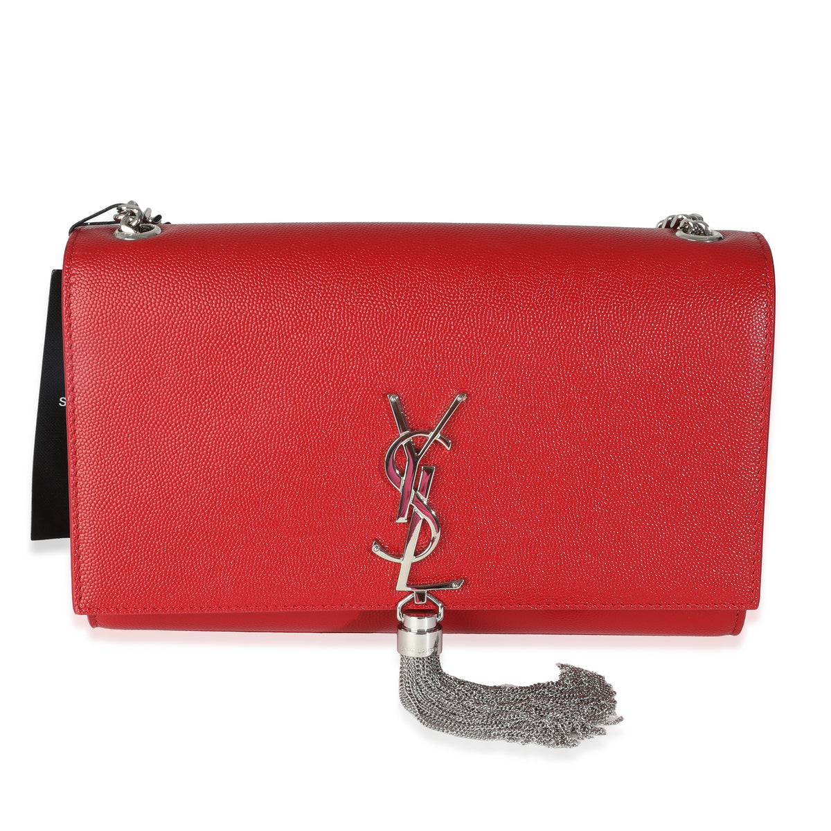 Saint Laurent Red Grain De Poudre Medium Kate Tassel Satchel Handbag fv