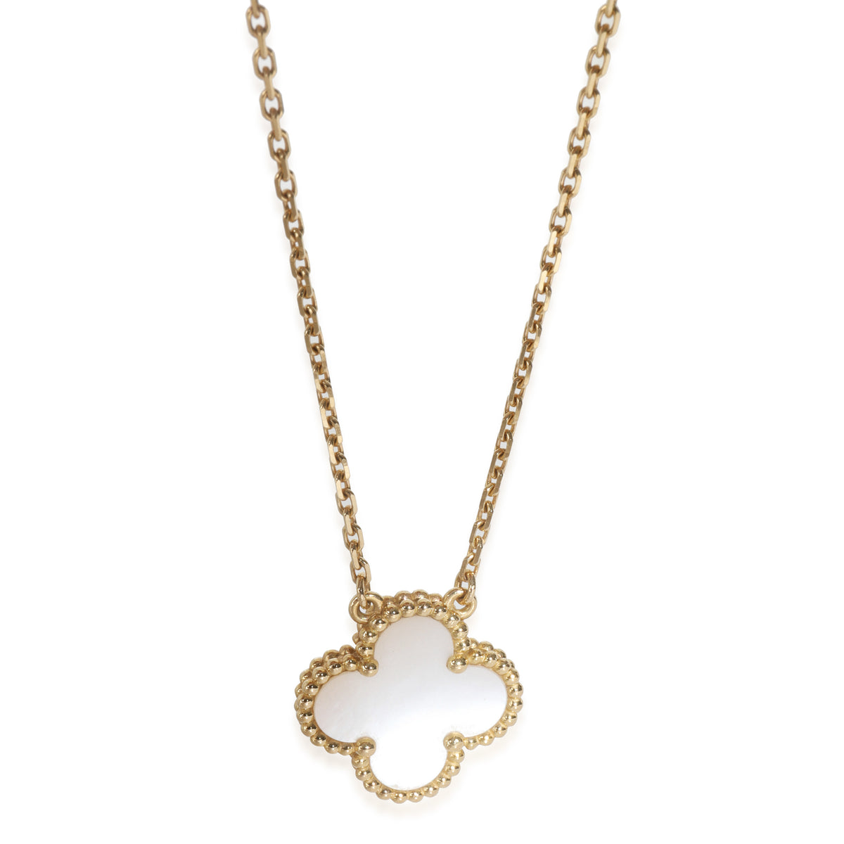 Yellow Gold Mother Of Pearl Vintage Alhambra Pendant