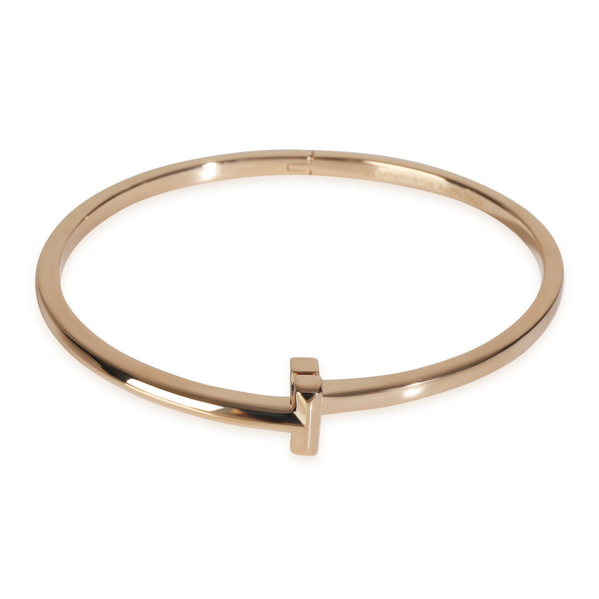 Rose Gold Tiffany T T1 Narrow Hinged Bracelet