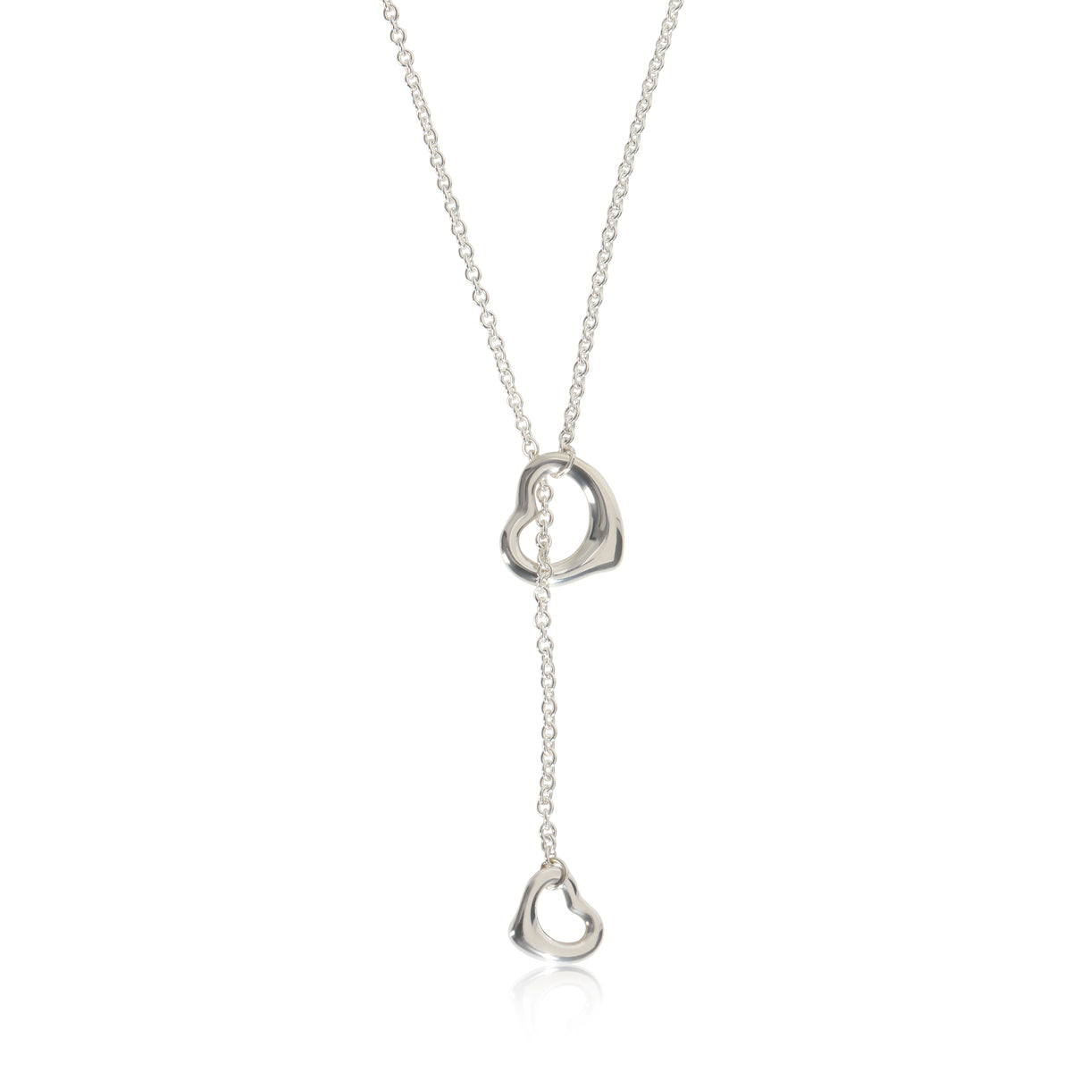 Sterling Silver Elsa Peretti Open Heart Lariat Necklace