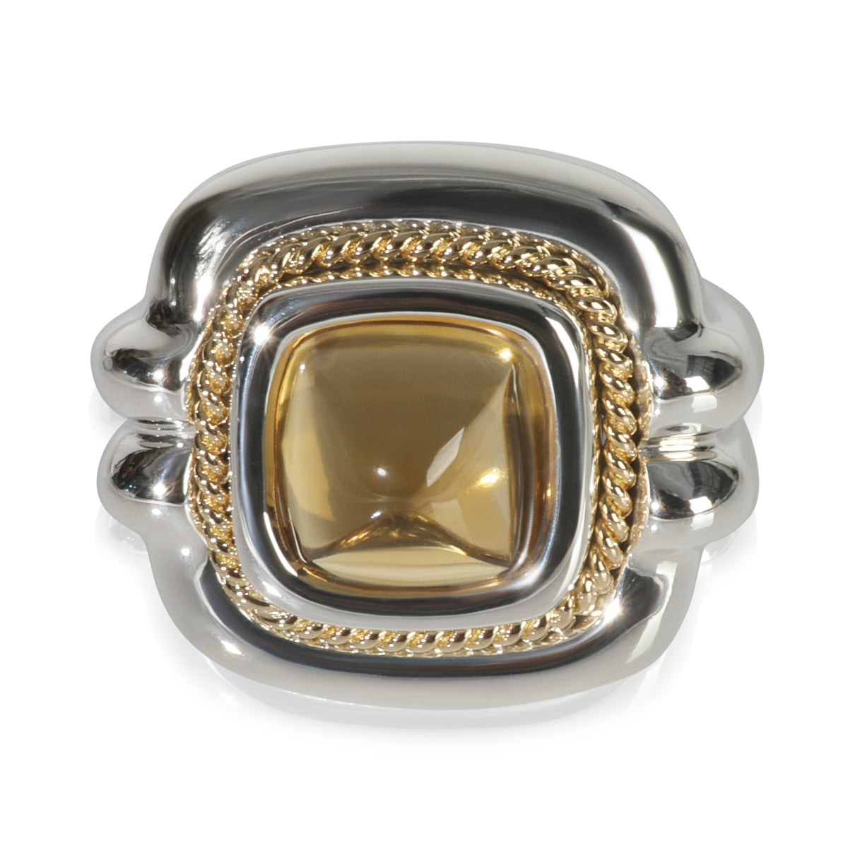 Yellow Gold & Sterling Silver Citrine Ring