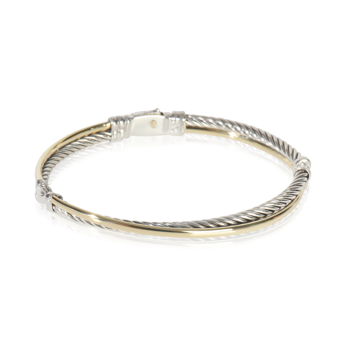 Yellow Gold & Sterling Silver Crossover Bracelet