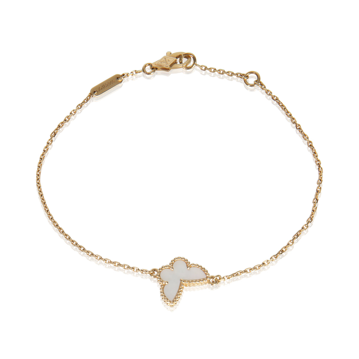 Yellow Gold Mother Of Pearl Sweet Butterflies Bracelet