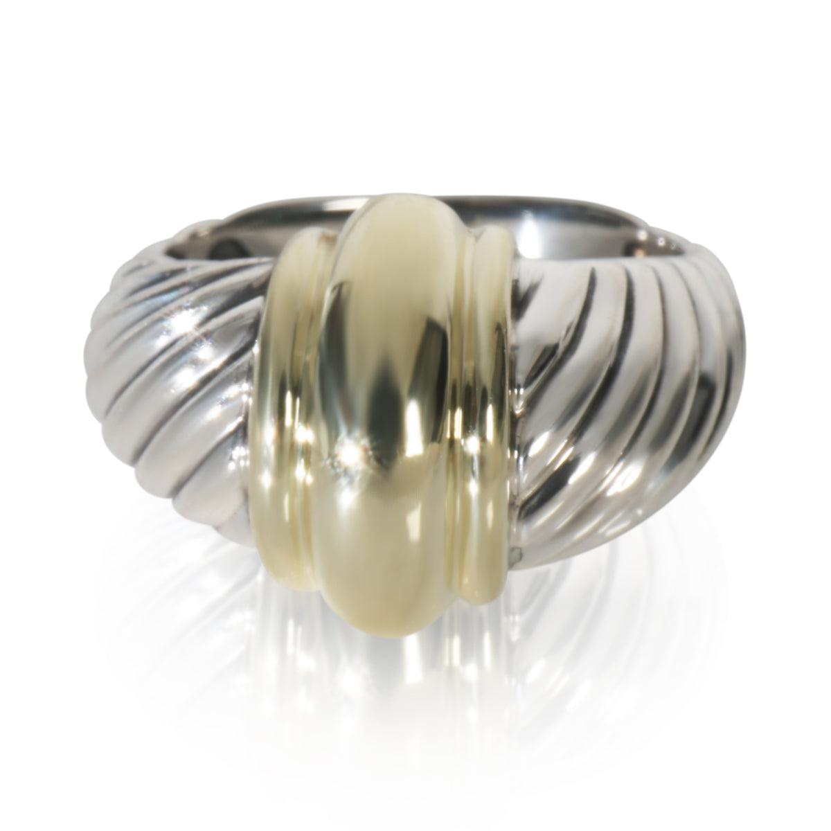 Yellow Gold & Sterling Silver Vintage Cable Ring