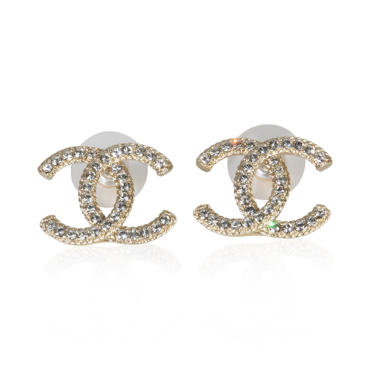 Gold-Plated 2019 Strass CC Earrings