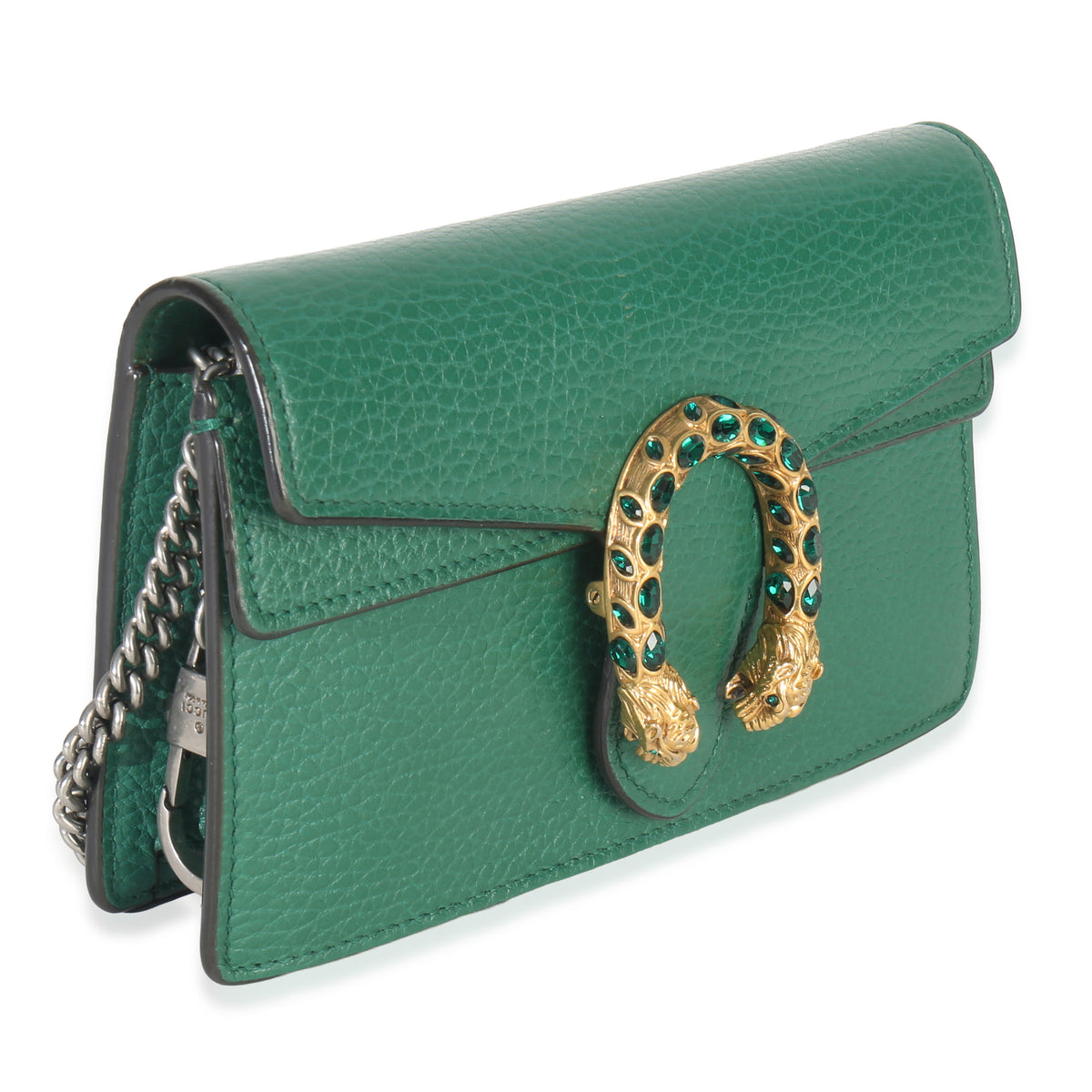 Gucci Green Dollar Calfskin Crystal Super Mini Dionysus Handbag pv