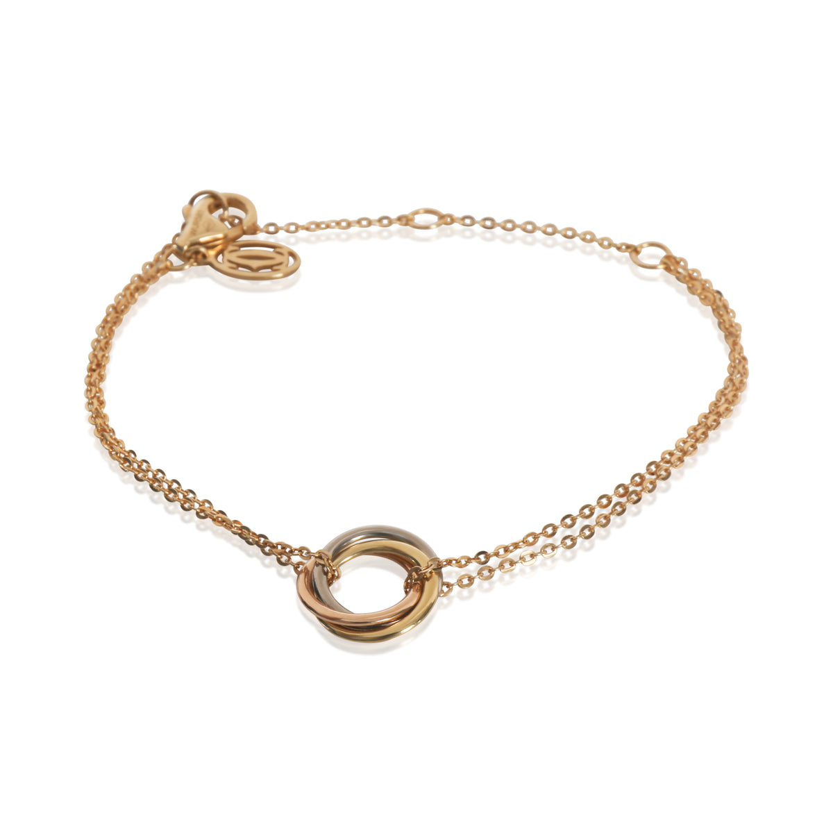 3-Tone Gold Trinity On Chain Bracelet