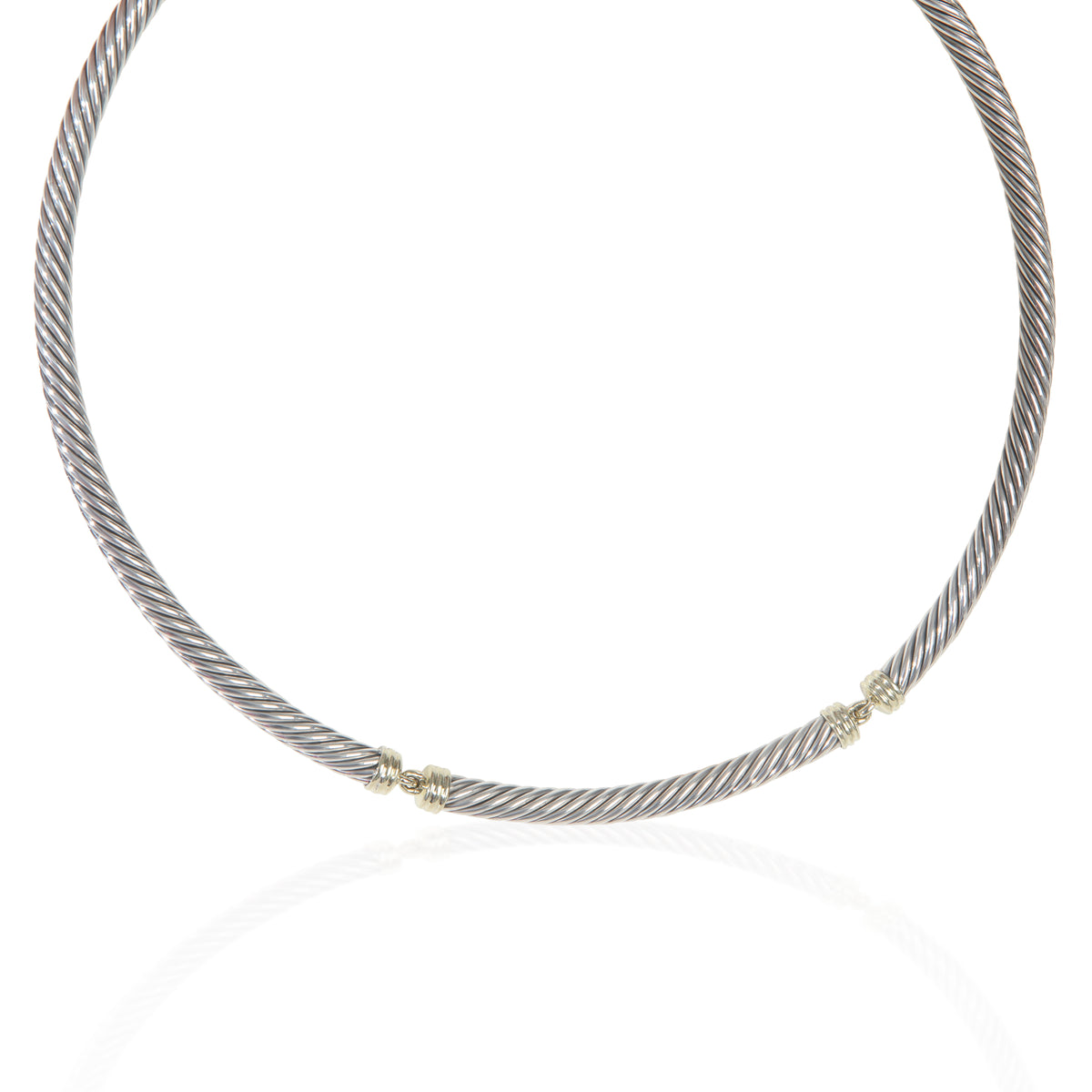 David Yurman Yellow Gold & Sterling Silver Metro Cable Necklace fv