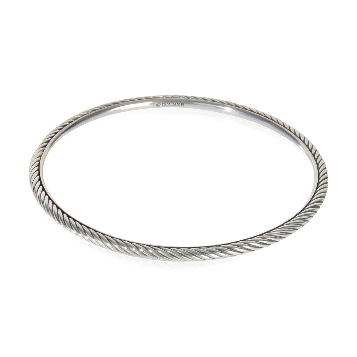 David Yurman Sterling Silver Cable Slip On Bracelet fv