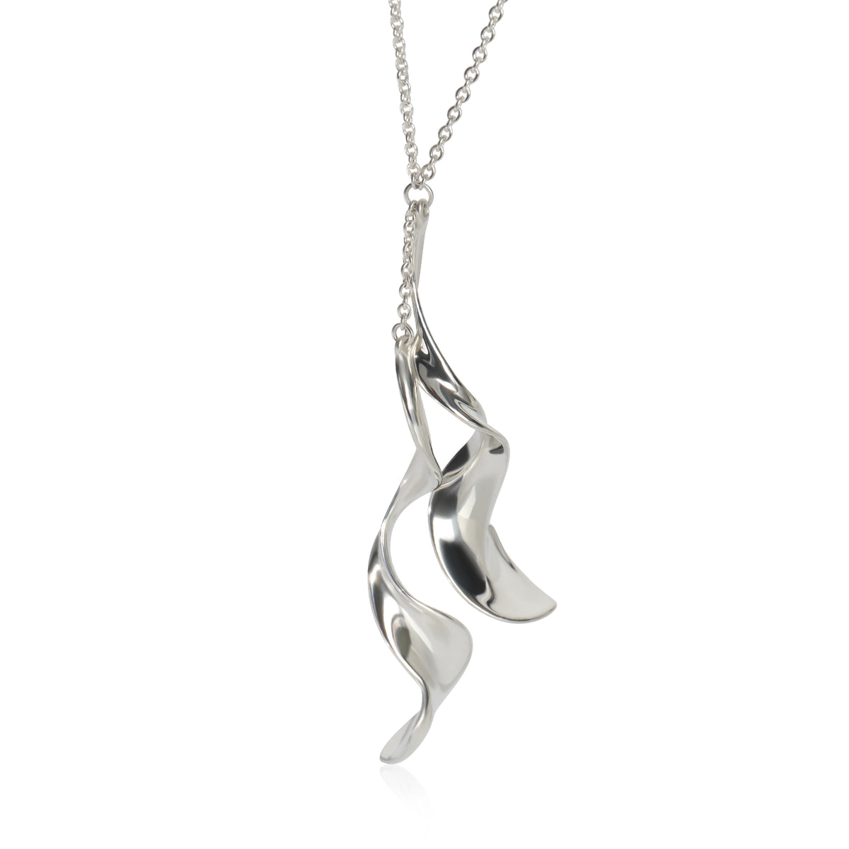 Tiffany & Co. Sterling Silver Frank Gehry Double Orchid Necklace fv