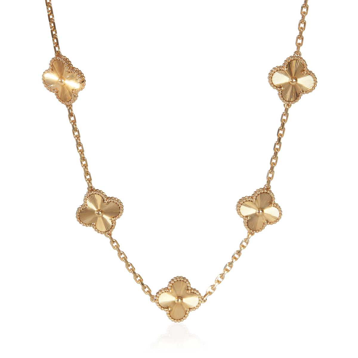 Van Cleef & Arpels Yellow Gold Vintage Alhambra Necklace fv