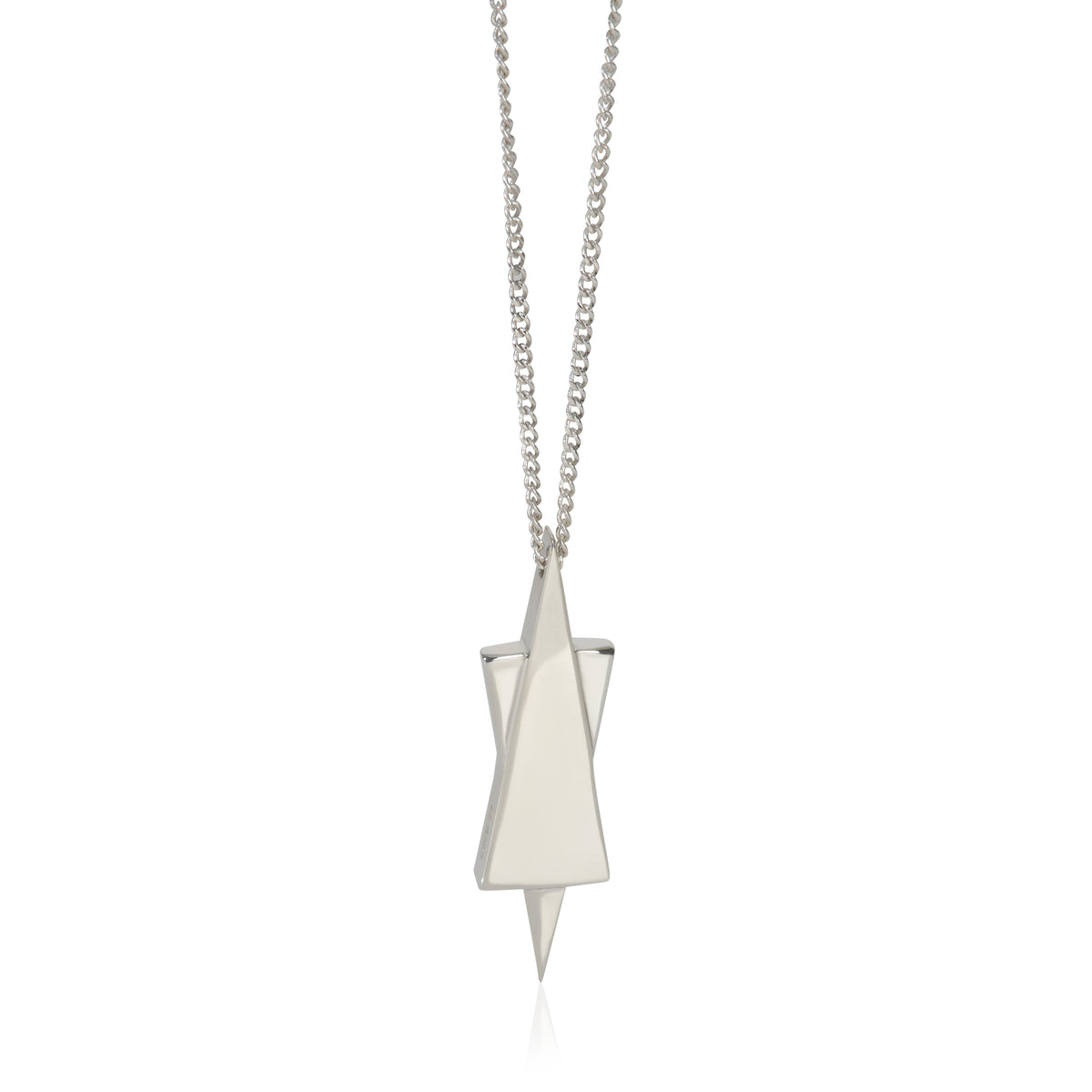 Gucci Sterling Silver Star Of David Pendant fv
