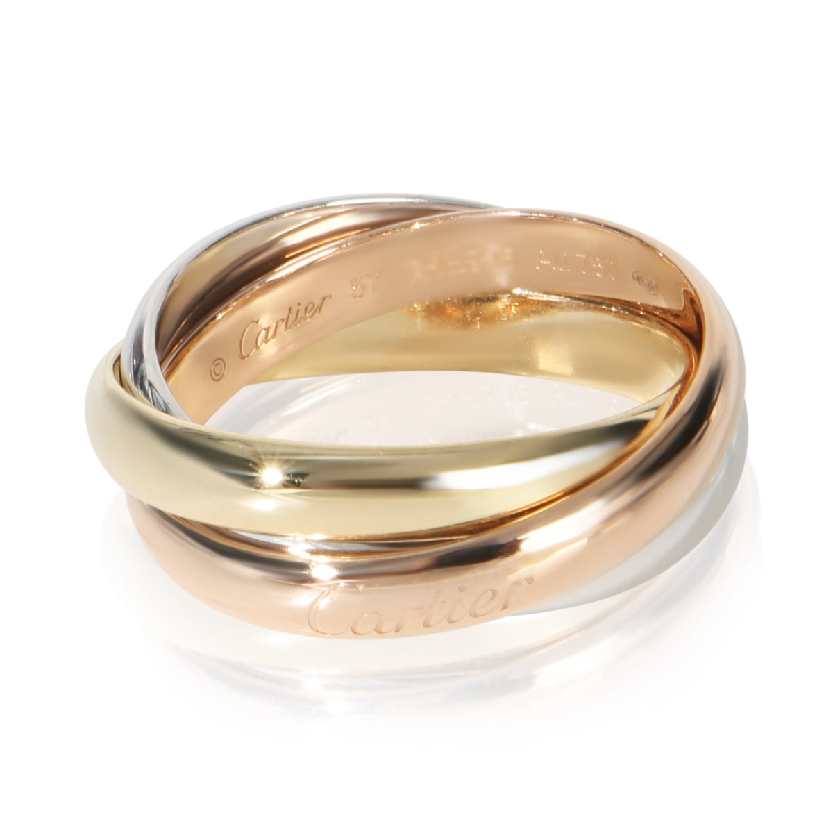 Cartier 3 Tone Gold Classic Trinity Ring fv