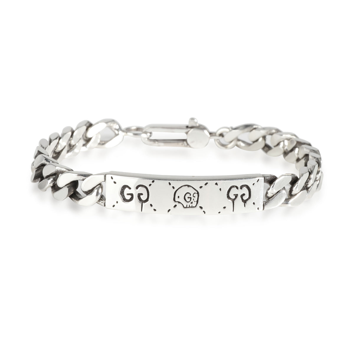 Gucci Sterling Silver Ghost ID Bracelet fv