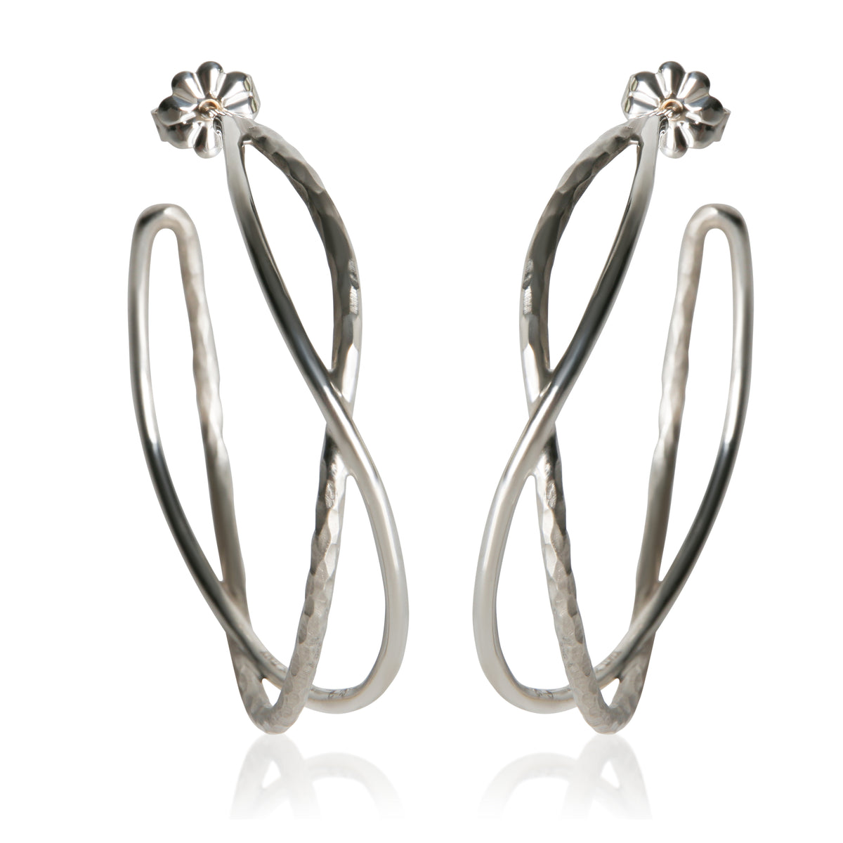 Tiffany & Co. Sterling Silver Paloma Picasso Crossover Hoop Earrings fv