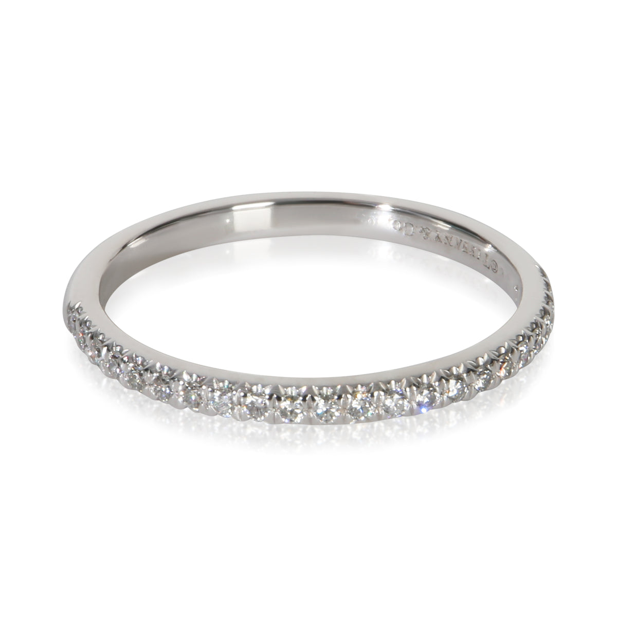 Tiffany & Co. Platinum Diamond Soleste Half Eternity Band fv