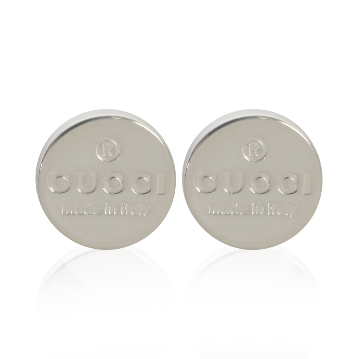 Gucci Sterling Silver Trademark Earrings fv