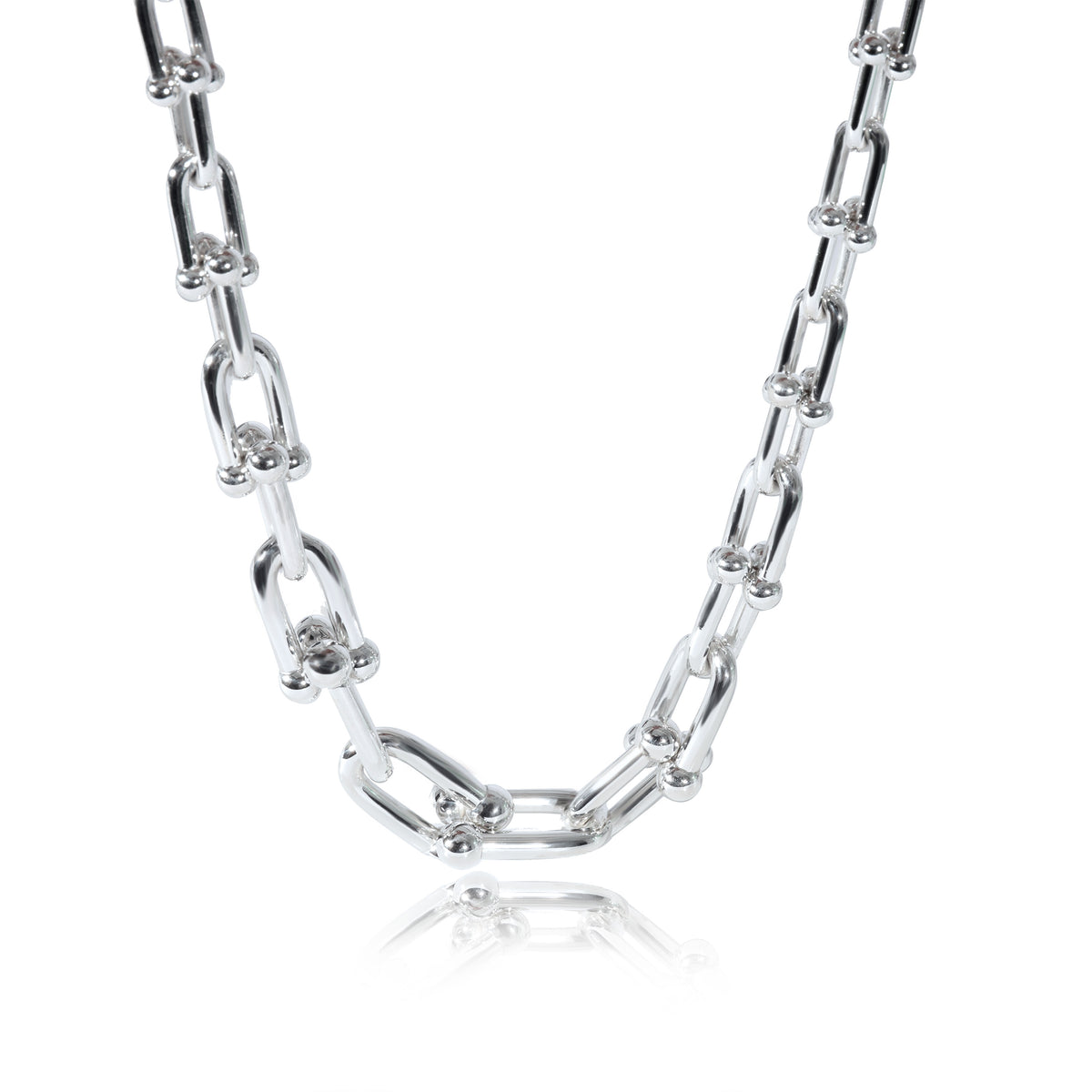 Tiffany & Co. Sterling Silver HardWear Graduating Link Necklace fv