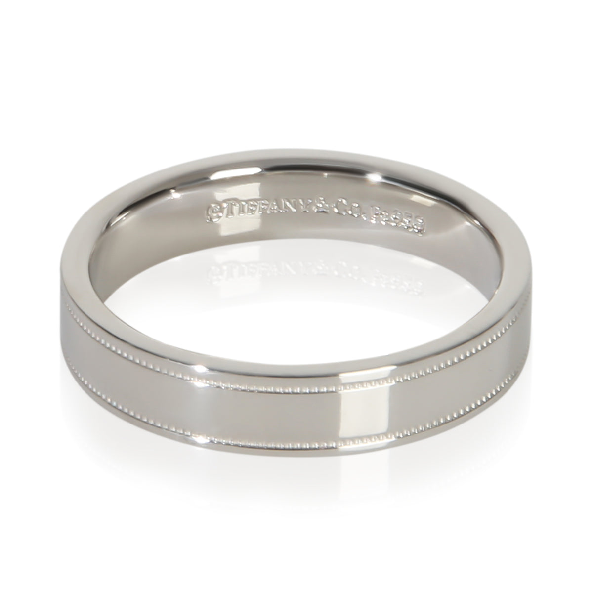 Tiffany & Co. Platinum 4mm Milgrain Band fv