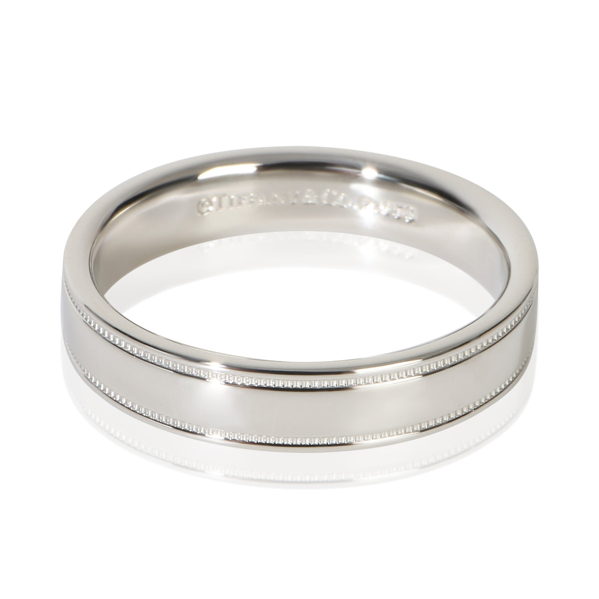 Tiffany & Co. Platinum Double Milgrain Band fv