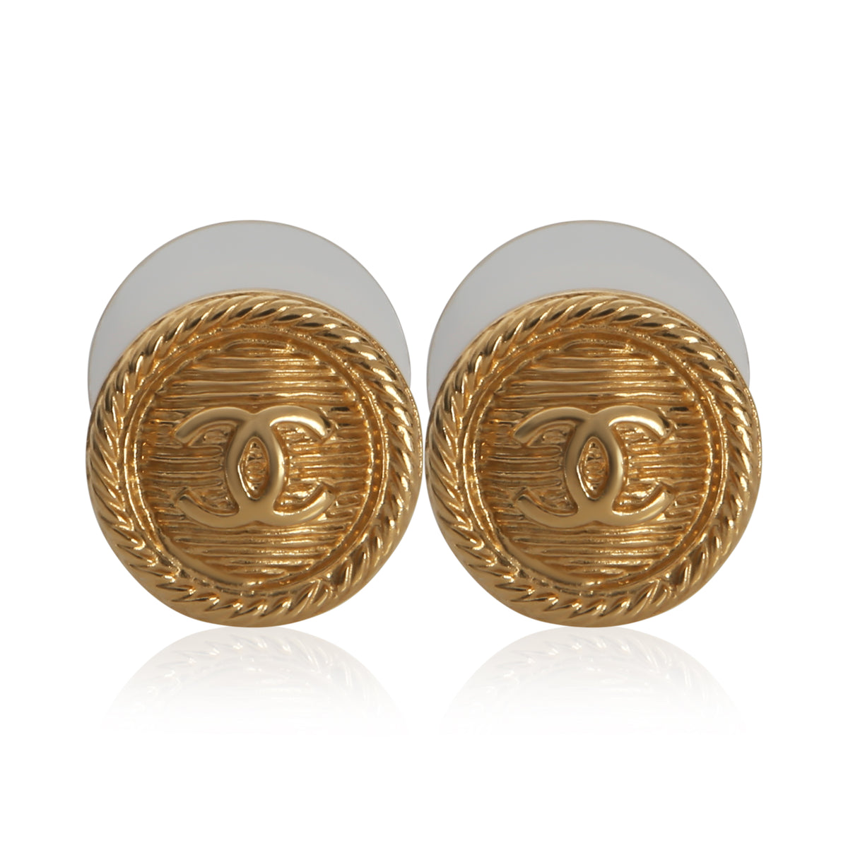 Chanel Gold Plated 2018 Small CC Earrings fv