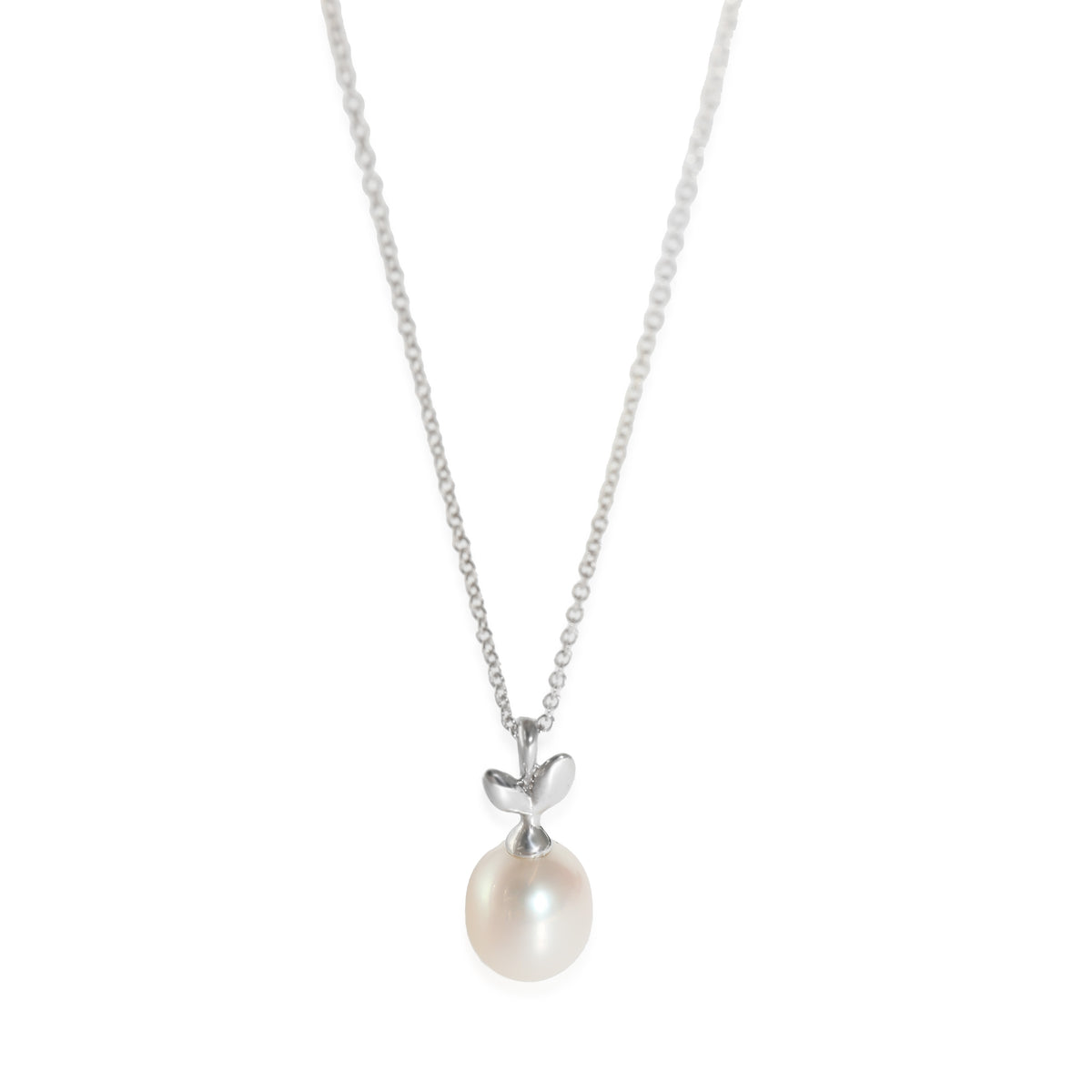 Tiffany & Co. Sterling Silver Pearl Paloma Picasso Olive Leaf Pendant fv