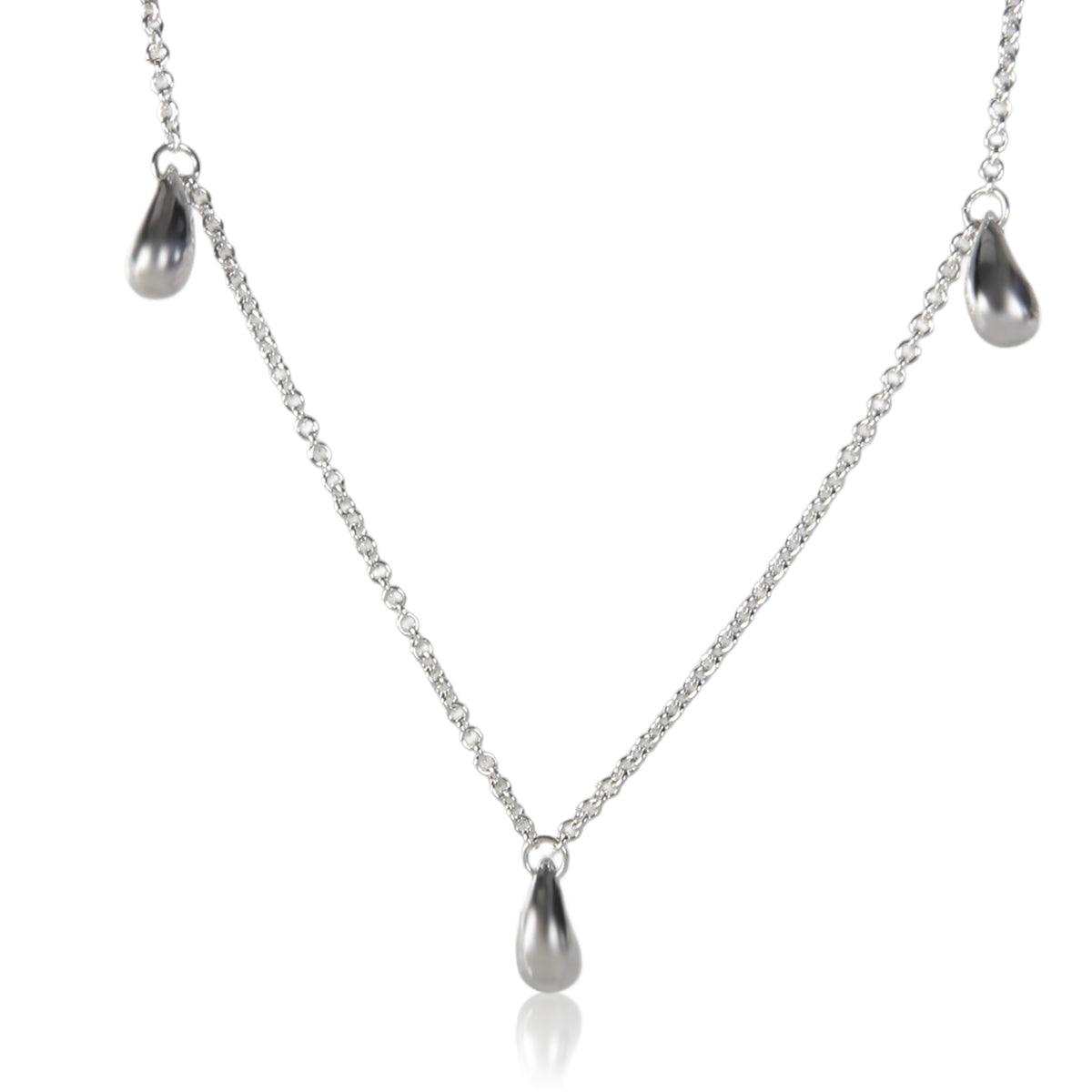 Tiffany & Co. Sterling Silver Elsa Peretti Teardrop Necklace fv