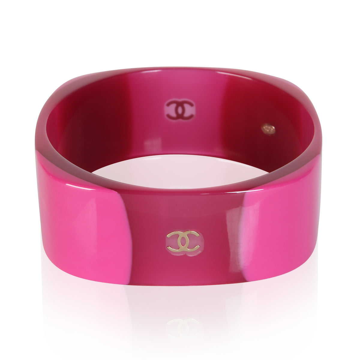 Chanel 2009 Pink Resin Bangle Bracelet fv
