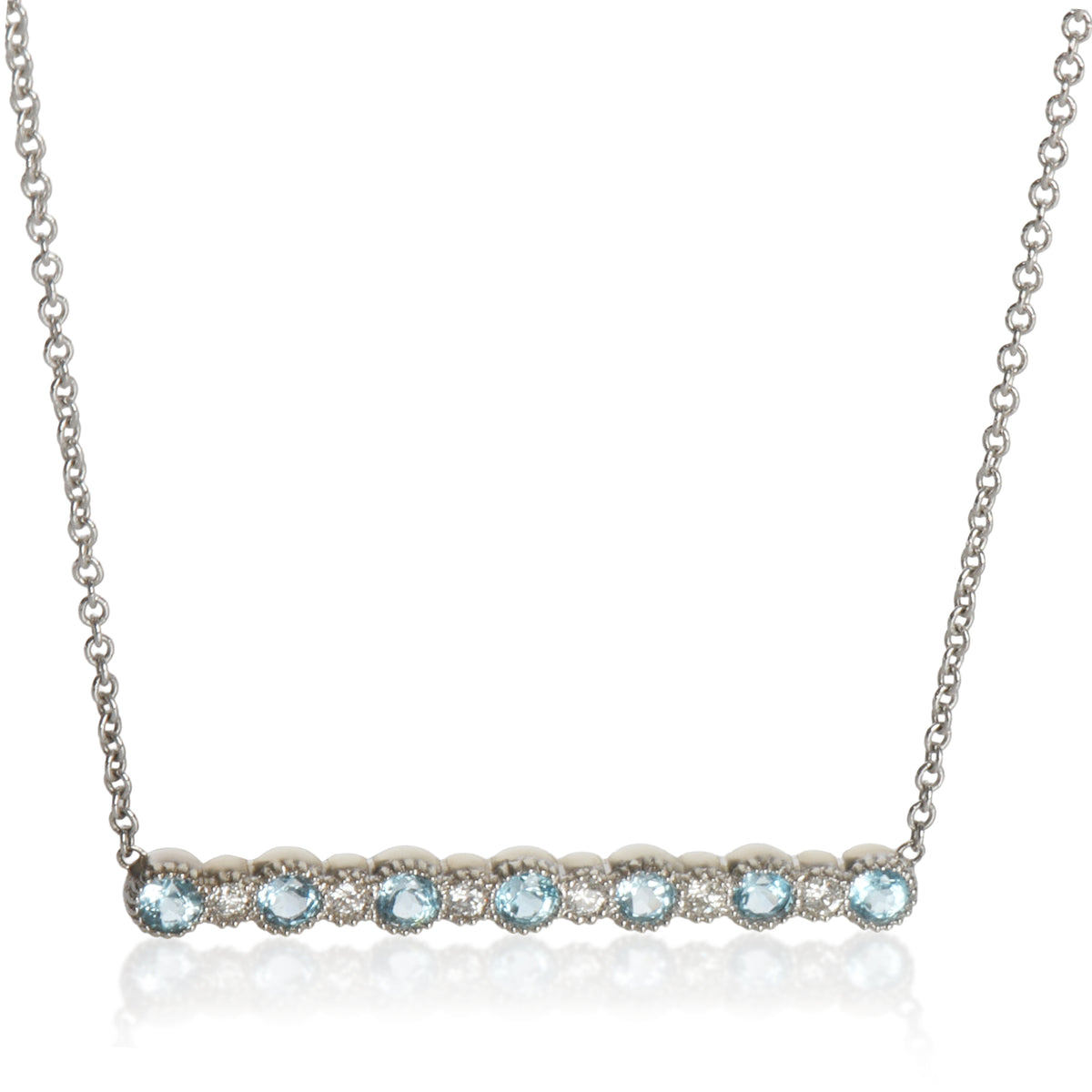 myGemma White Gold Topaz and Diamond Pendant fv