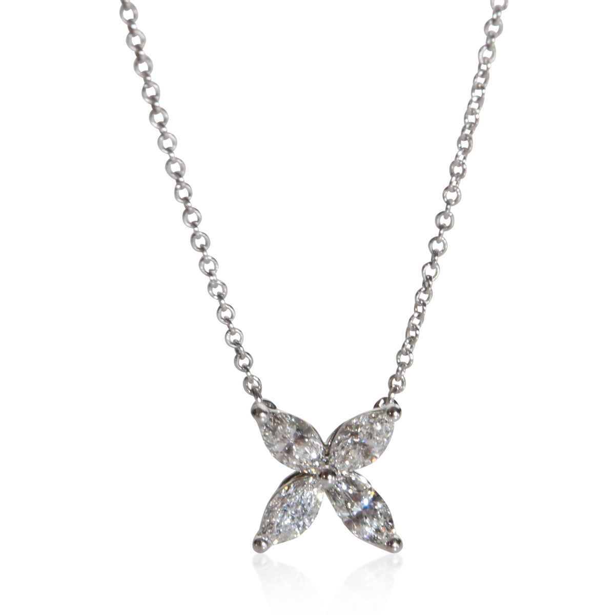 Tiffany & Co. Platinum Diamond Medium Model Victoria Pendant fv
