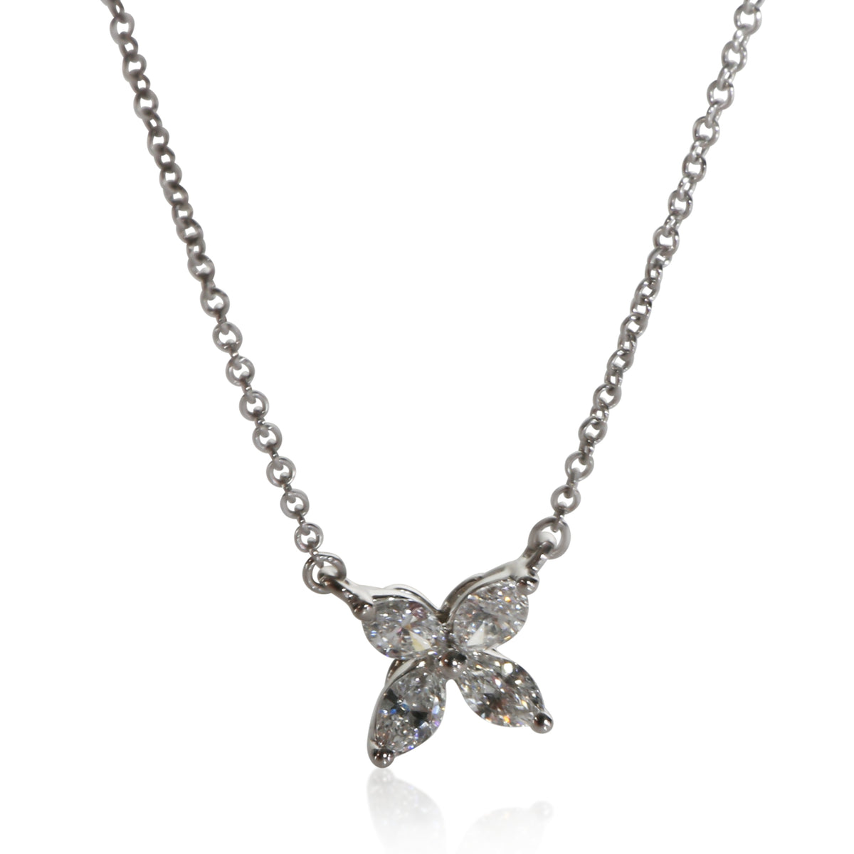 Tiffany & Co. Platinum Diamond Small Model Victoria Pendant fv