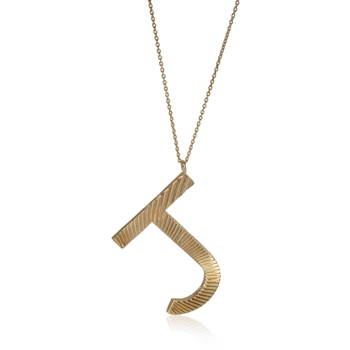 Yellow Gold Large Fluted Pendant