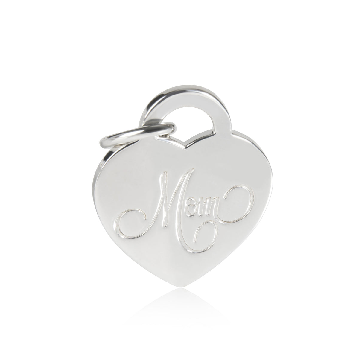 Tiffany & Co. Mom Heart Tag Charm in Sterling Silver