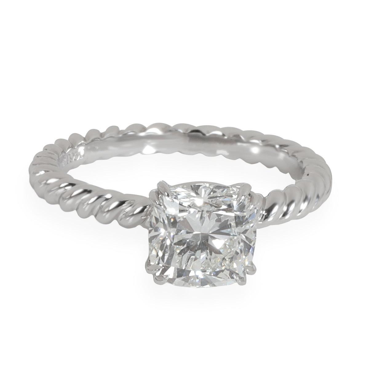 David Yurman Cable Diamond Engagement Ring in Platinum GIA G VS1 1.75 CT