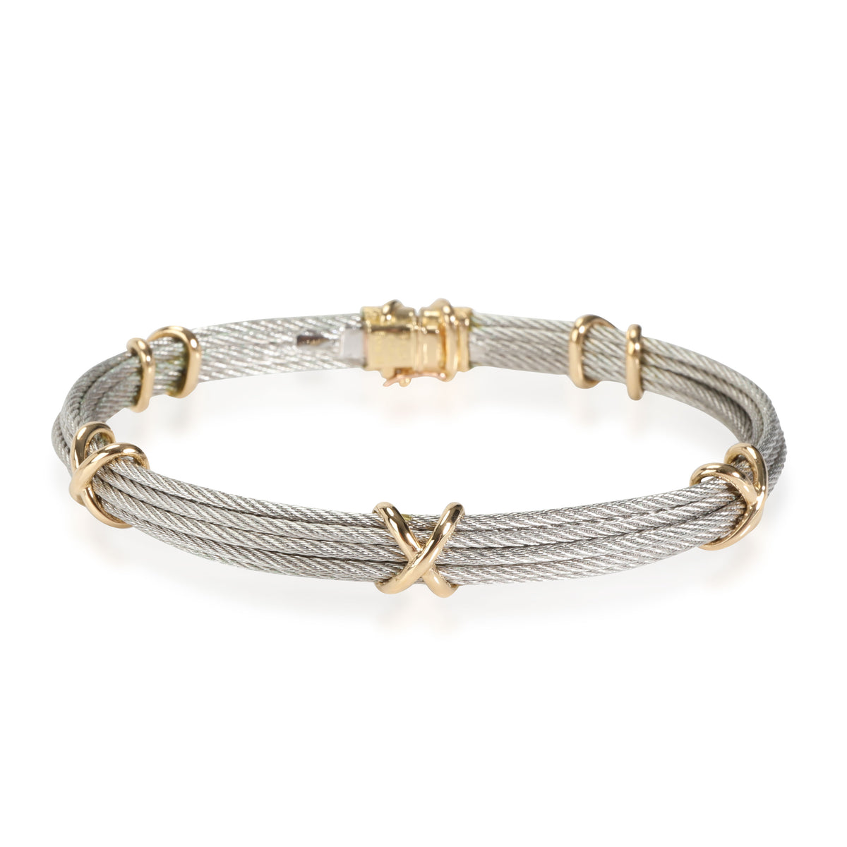 FRED Force 10 Bangle in 18K Yellow Gold/Steel
