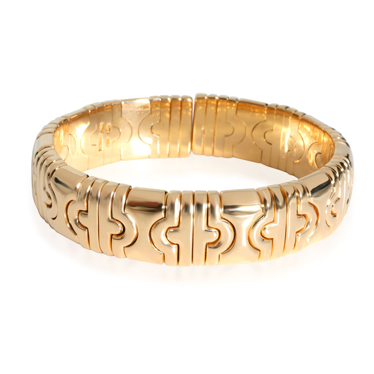 Bulgari Parentesi Open Cuff Bangle in 18K Yellow Gold