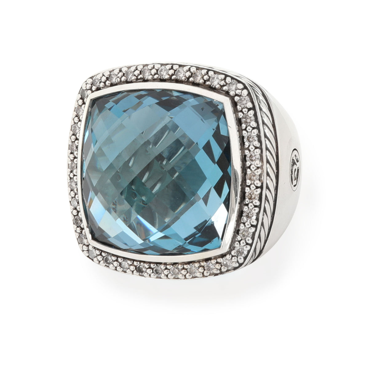 David Yurman Albion Topaz Diamond Ring in Sterling Sterling Silver 0.35 Ctw
