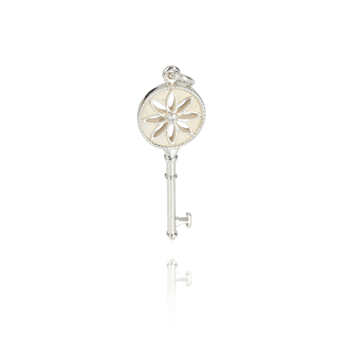Tiffany & Co. Keys Diamond Pendant in Sterling Silver 0.01 CTW